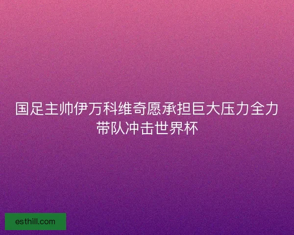 国足主帅伊万科维奇愿承担巨大压力全力带队冲击世界杯 国足主帅伊万科维奇愿承担巨大压力全力带队冲击世界杯