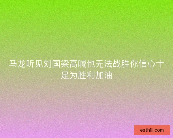 马龙听见刘国梁高喊他无法战胜你信心十足为胜利加油