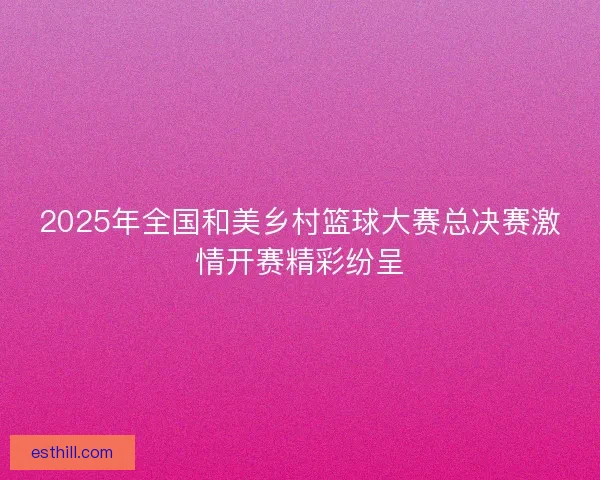 2025年全国和美乡村篮球大赛总决赛激情开赛精彩纷呈