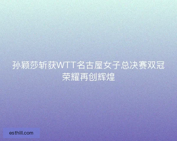 孙颖莎斩获WTT名古屋女子总决赛双冠荣耀再创辉煌